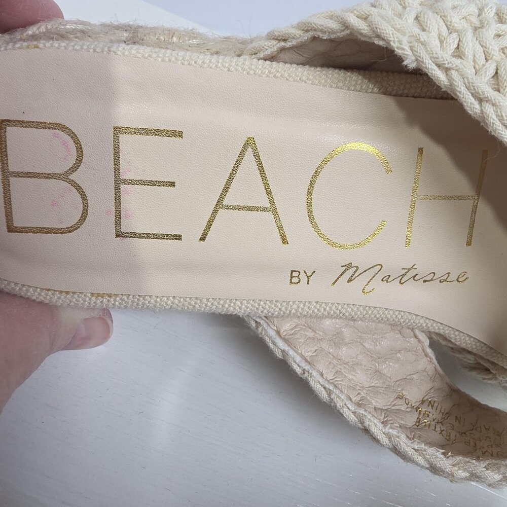 Beach By Matisse Sandals Womens Size 9 Beige Miami Woven Espadrille Slide - Picture 8 of 10